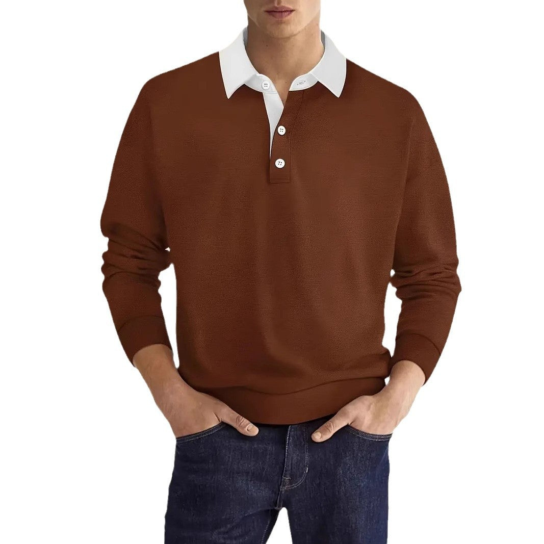 Herre Poloshirt med moderne krave og struktureret overflade Stilla