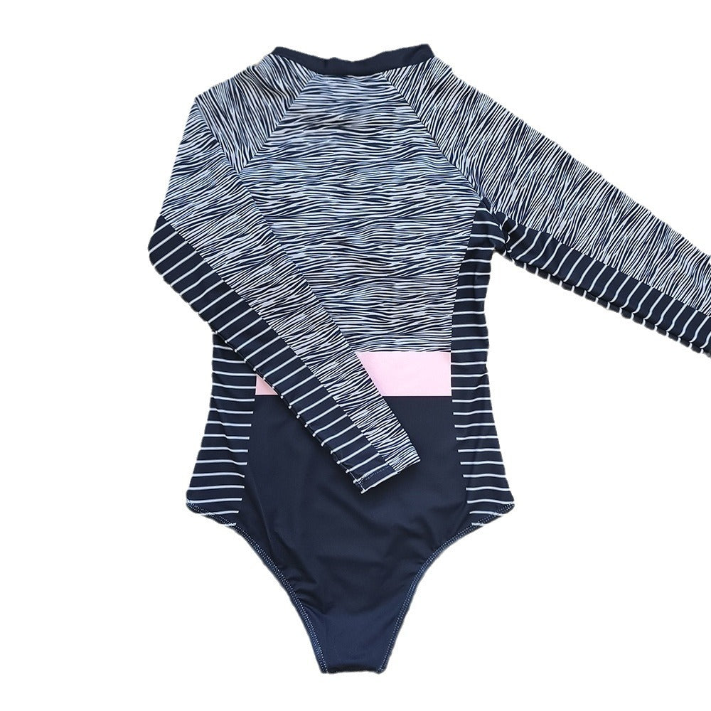 Dame Sporty Énstykket Badedragt med moderne lynlås og elegant mønstring Stilla
