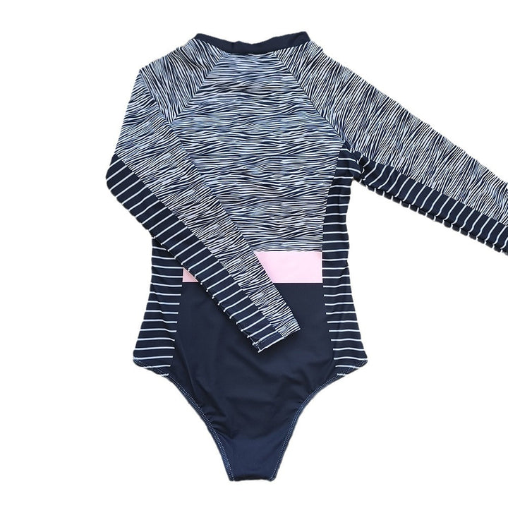 Dame Sporty Énstykket Badedragt med moderne lynlås og elegant mønstring Stilla