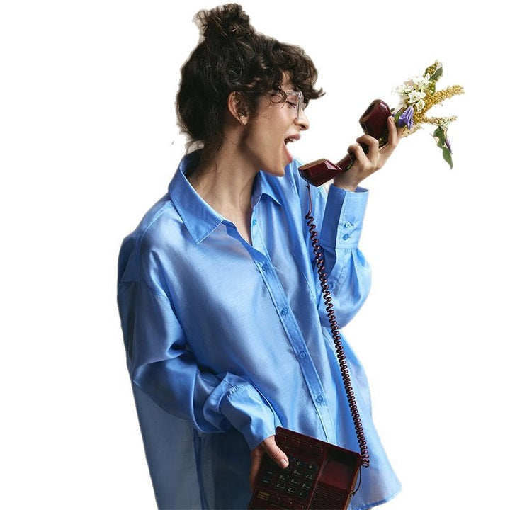 Dame Oversized Skjorte med klassisk Krave og moderne Snit Stilla