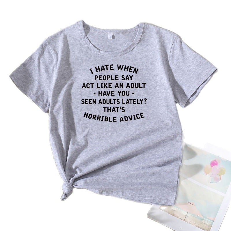 Dame Grafisk Udsagn T-Shirt Stilla