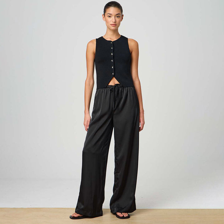 Femme Let Satin-Bred-Bukser Stilla