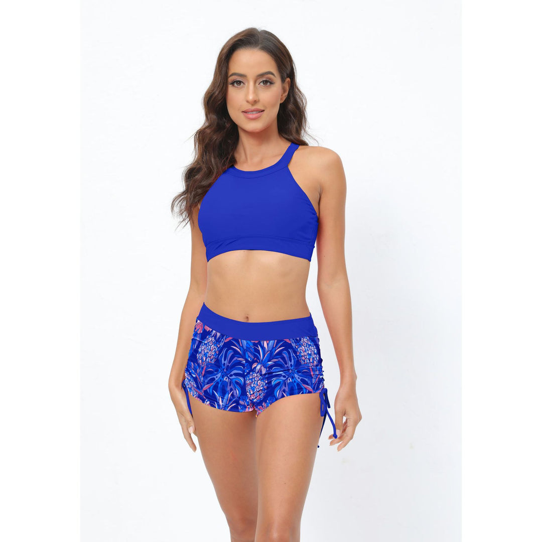 Dame Sporty Bikini-sæt med crop-top og afslappede shorts Stilla