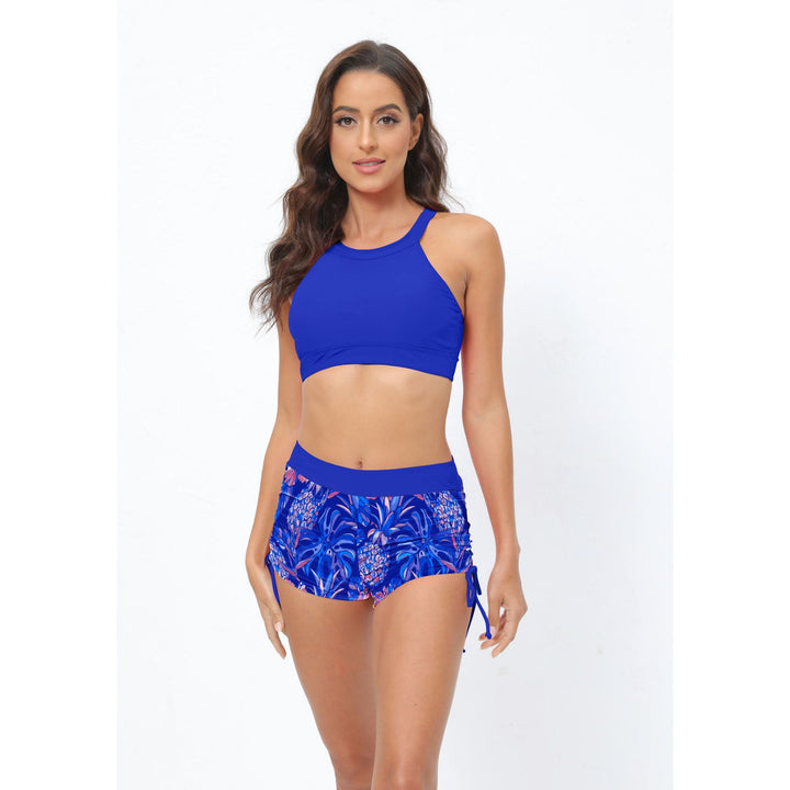 Dame Sporty Bikini-sæt med crop-top og afslappede shorts Stilla