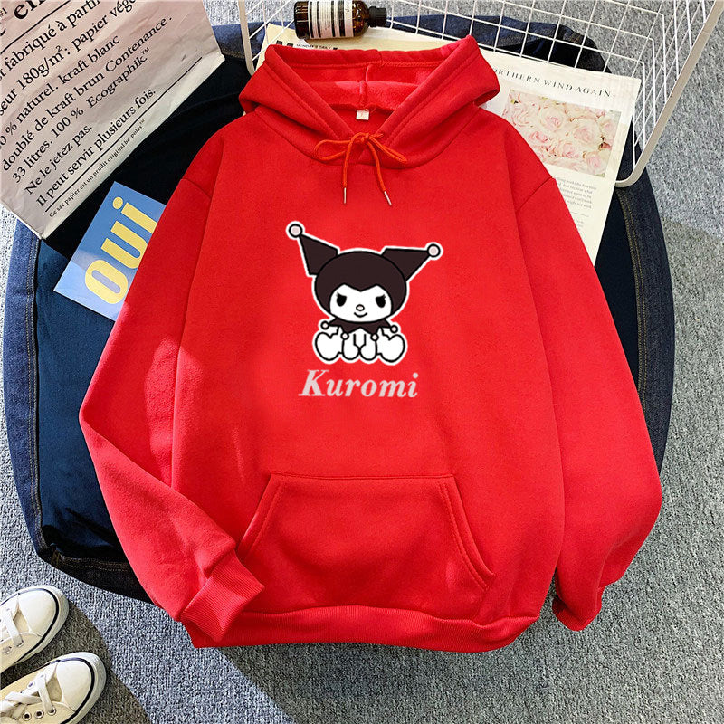 Kvinders hoodie med sødt ko-motiv og høj kvalitet fleece-foring Skovae
