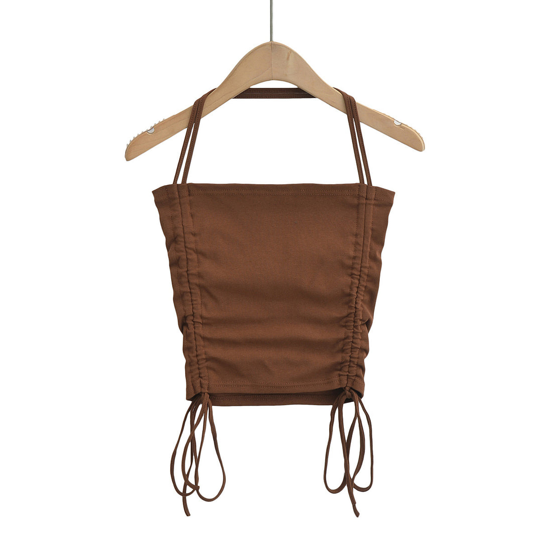 Dame Crop-Top med rynket design og justerbare stropper Stilla