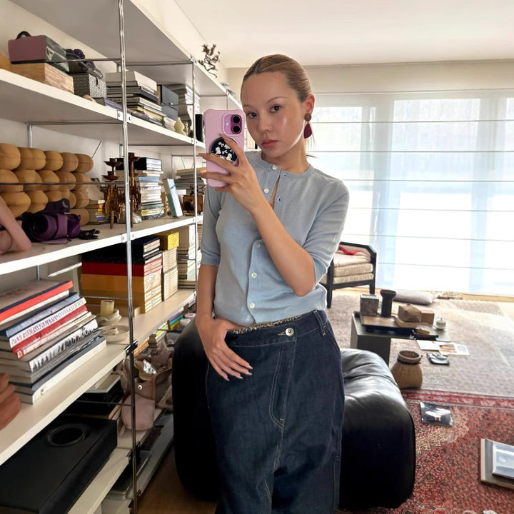 Dame elegant strikjakke med 3/4-ærmer Stilla