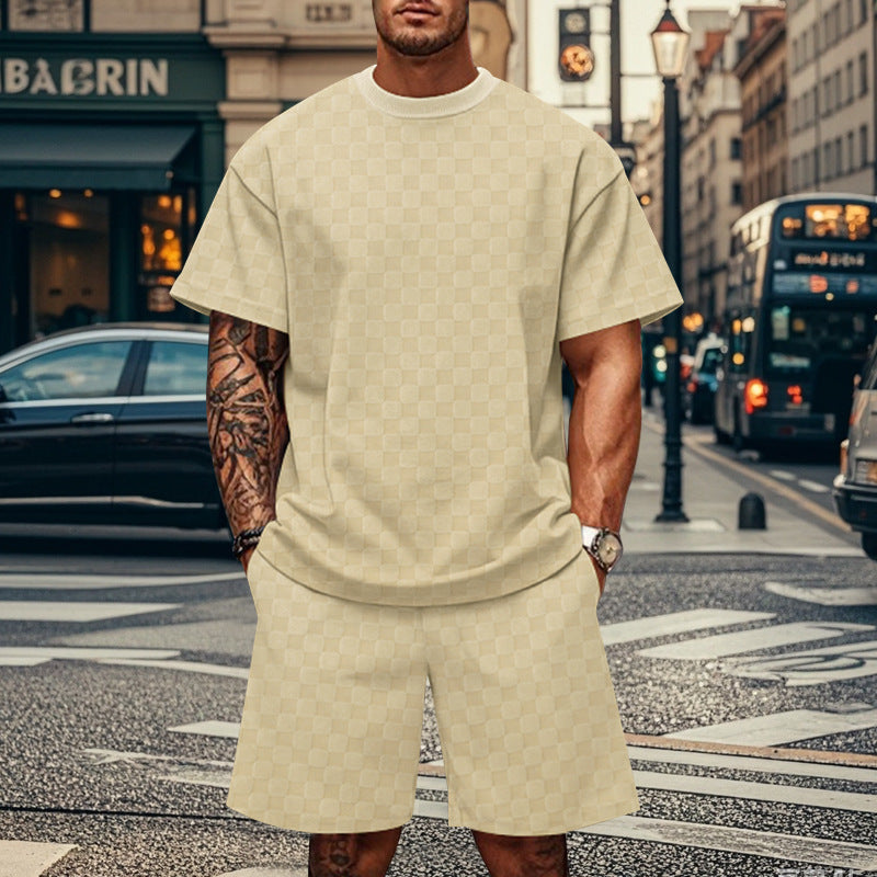 Herrer Oversized Fritids sæt med behagelig T-shirt og shorts Stilla
