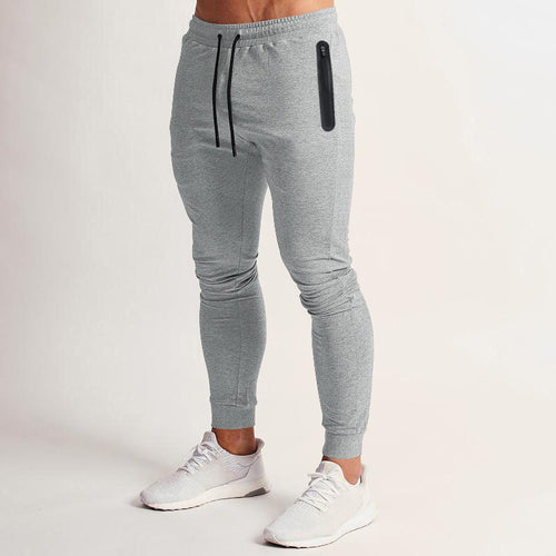 Herren nan slim fit funktionel joggingbuks med vandtæt lynlås lomme og elastisk talje Skovae