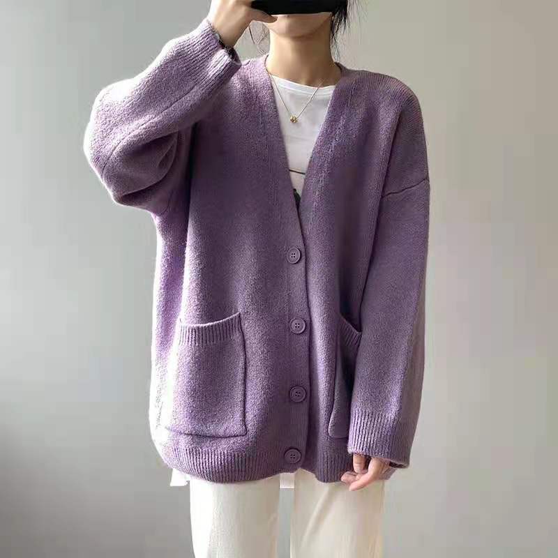 Kvinders cardigan med V-hals og praktiske lommer Stilla 1771687738