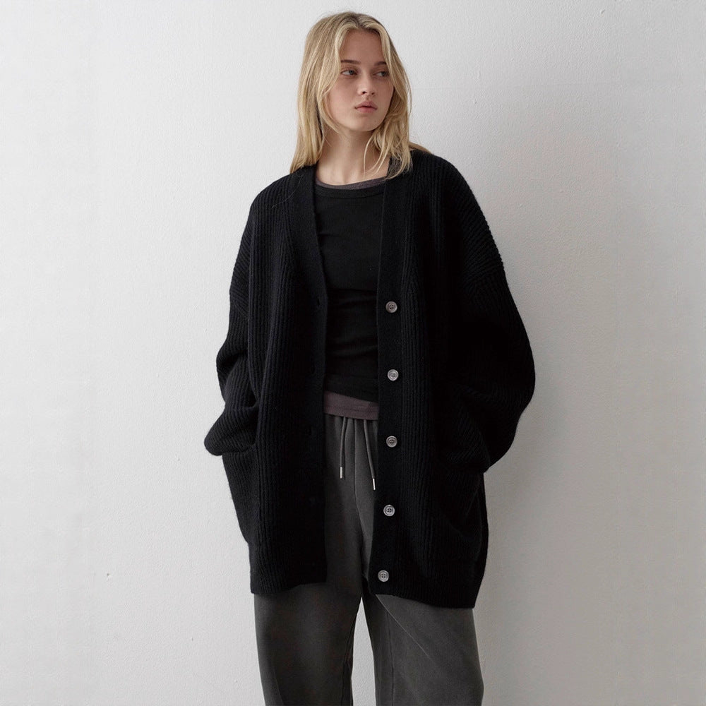 Dame chunky strik cardigan med oversized ærmer Stilla