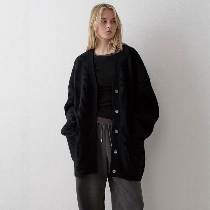 Dame chunky strik cardigan med oversized ærmer Stilla