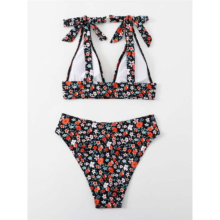 Dame Triangel-Bikini med justerbare skulderdetaljer og blomsterprint Skovae