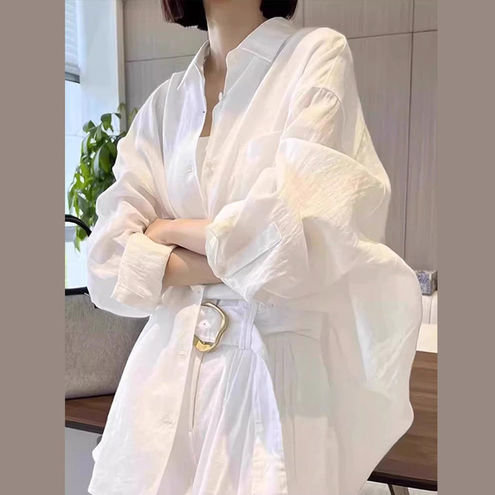 Femme Struktureret Utility Button-Up Skjortekjole Stilla