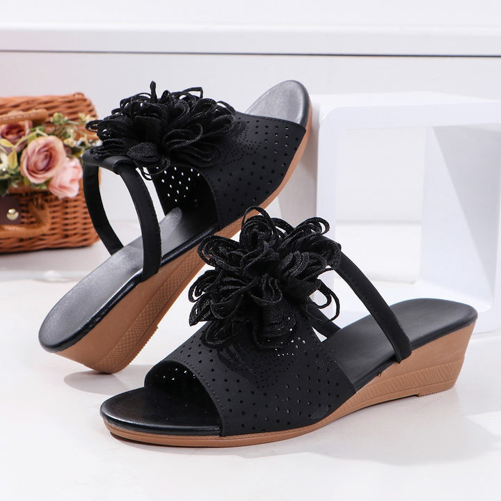 Dame Wedge-sandaler med moderne blomstertilbehør og ergonomisk sål Stilla