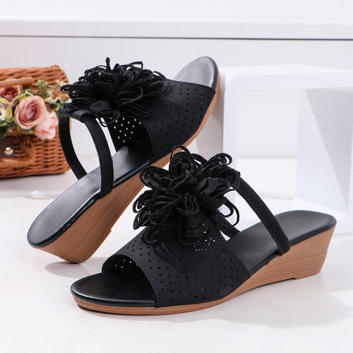 Dame Wedge-sandaler med moderne blomstertilbehør og ergonomisk sål Stilla