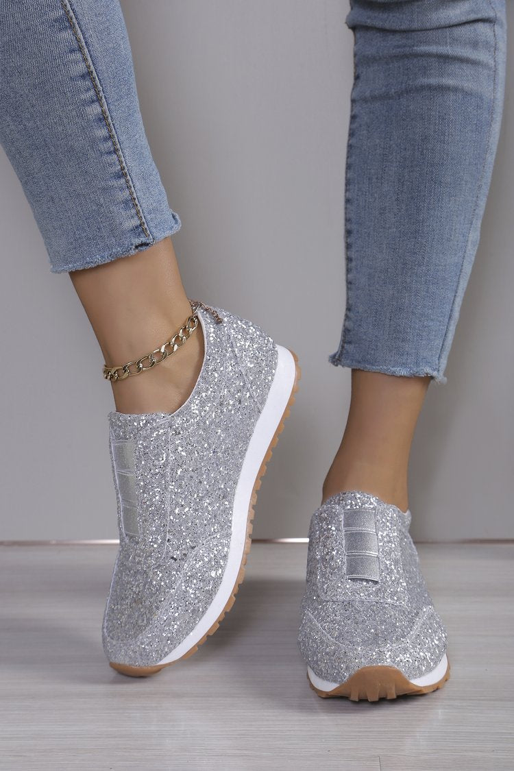 Dame Glitrende Slip-On Sneakers Stilla