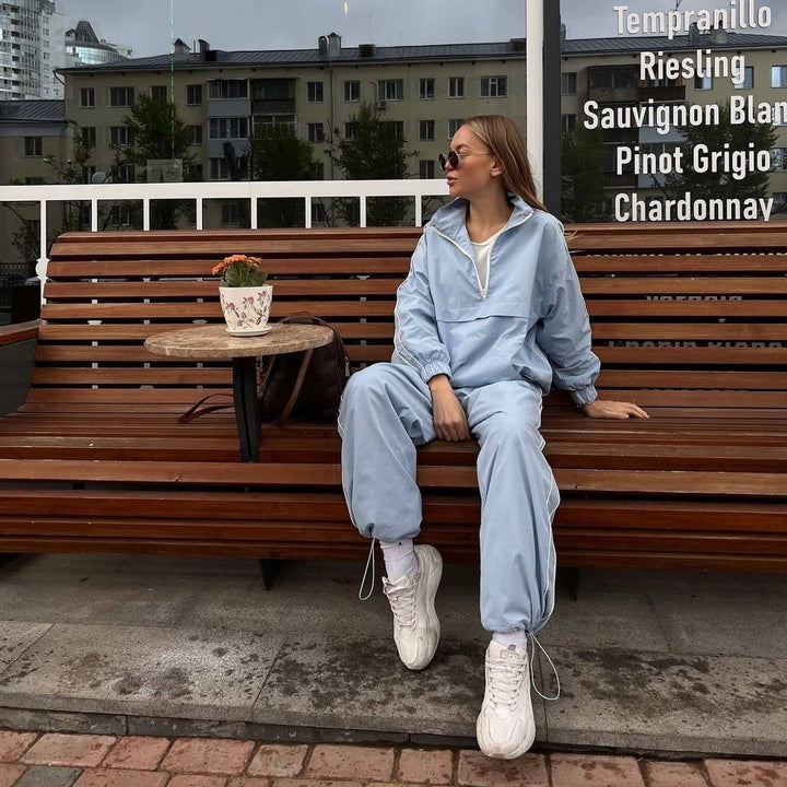 Kvindelig sporty anorak jakke med lynlås og ribbede ærmer Skovae