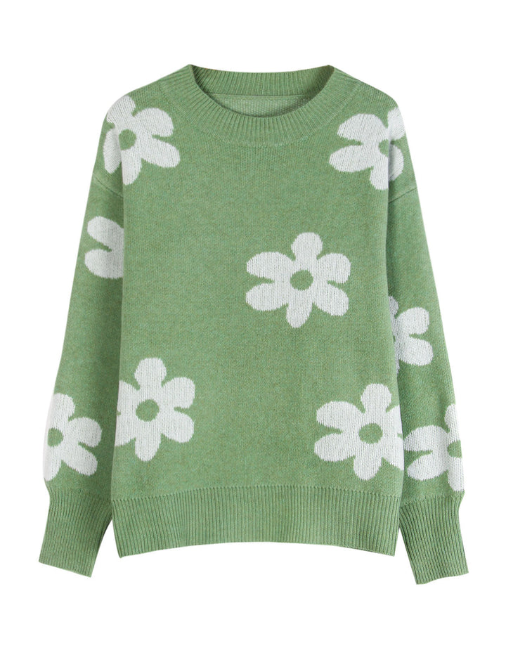 Dame sweater med blomsterdesign og afslappet pasform Stilla