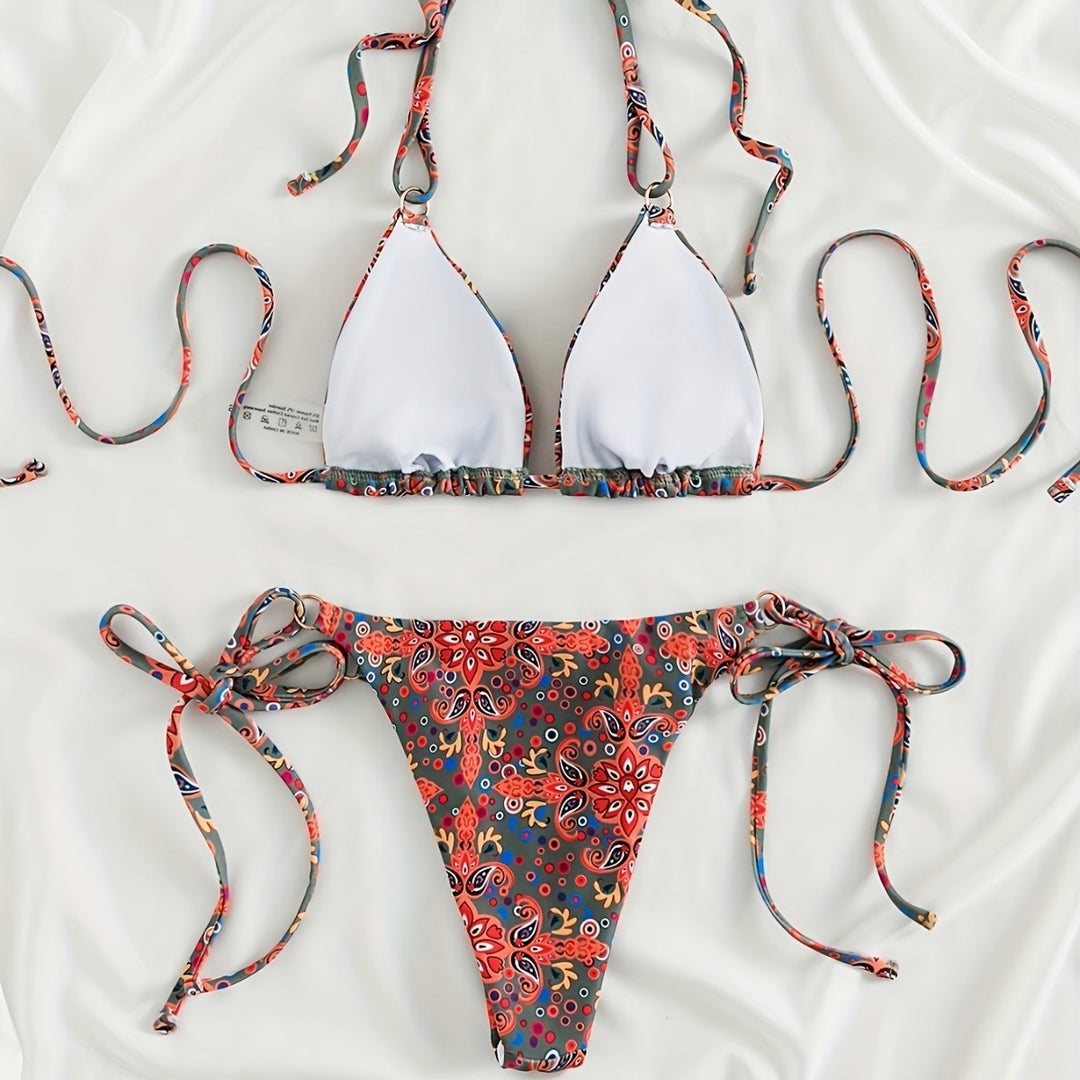 Dame bikiniset med justerbare stropper og moderne snørredetaljer Skovae