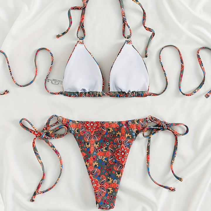 Dame bikiniset med justerbare stropper og moderne snørredetaljer Skovae