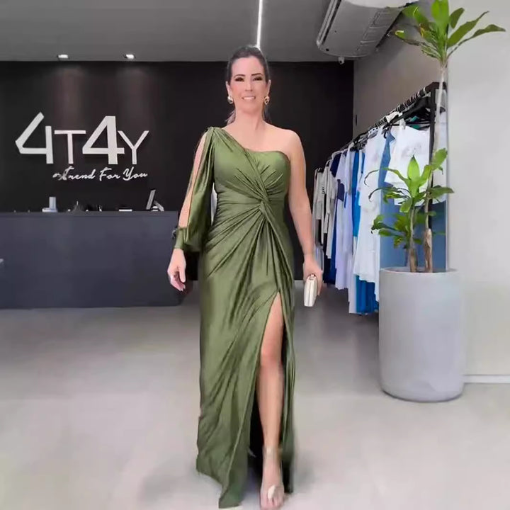 Dame Maxi-kjole med elegant asymmetrisk design og tiltalende flæsedetaljer Stilla