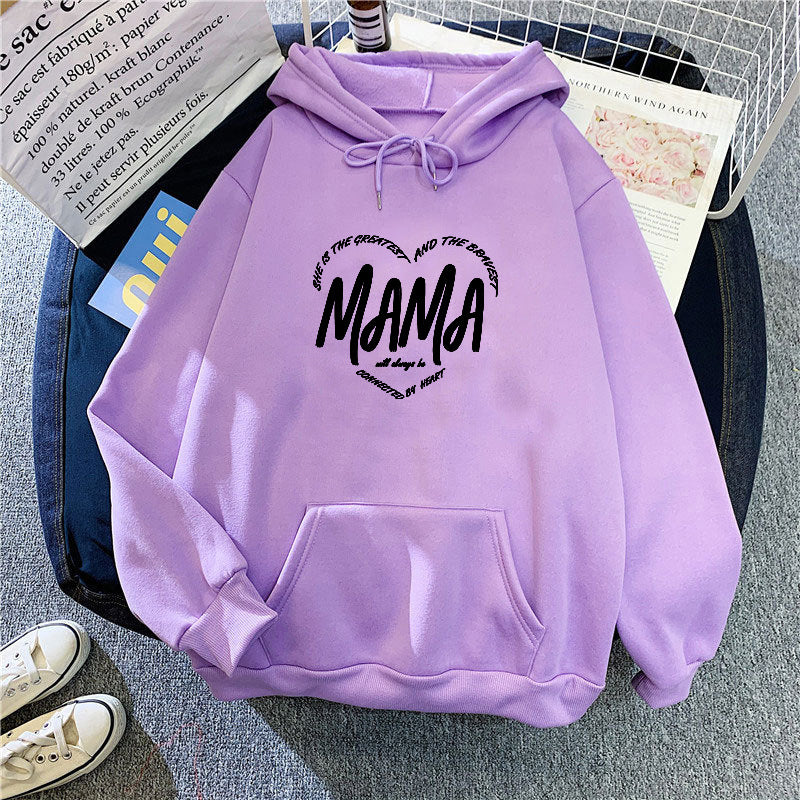 Kvindernes hætte sweatshirt med kreativ mama motiv Skovae