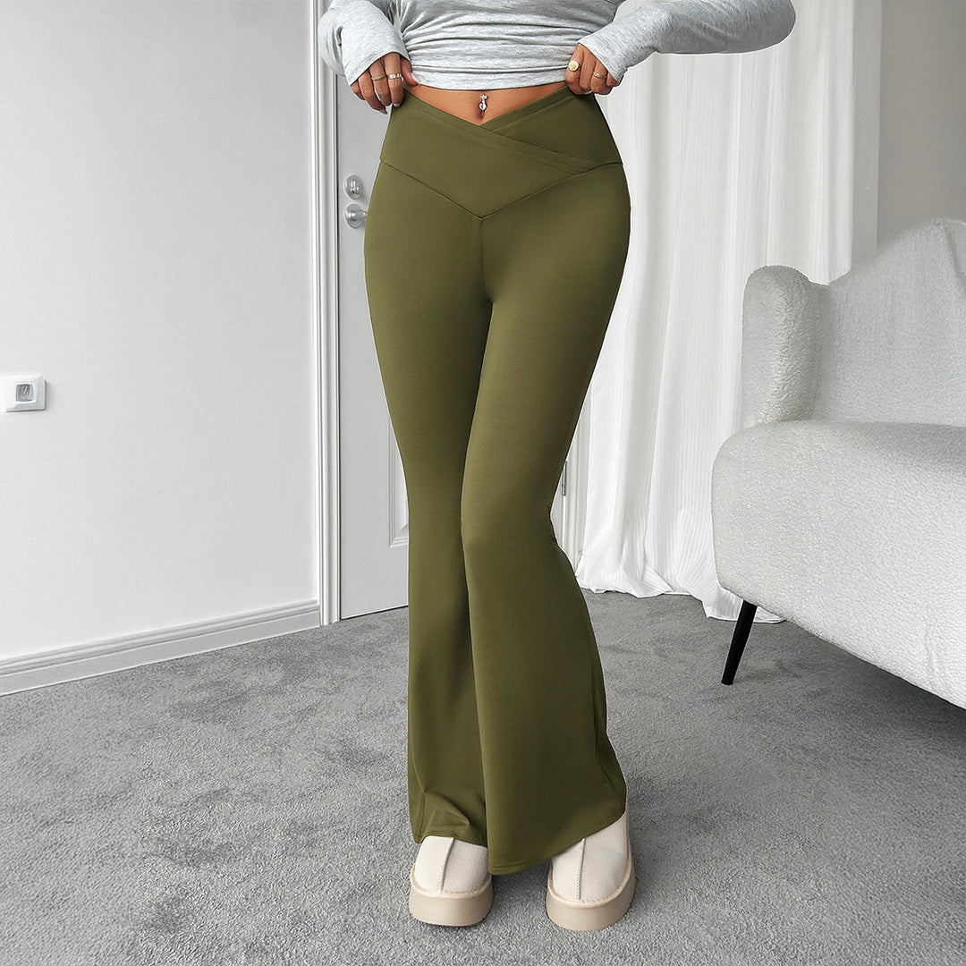 Dame flydende Bootcut-bukser med høj talje og høj bærekomfort Stilla