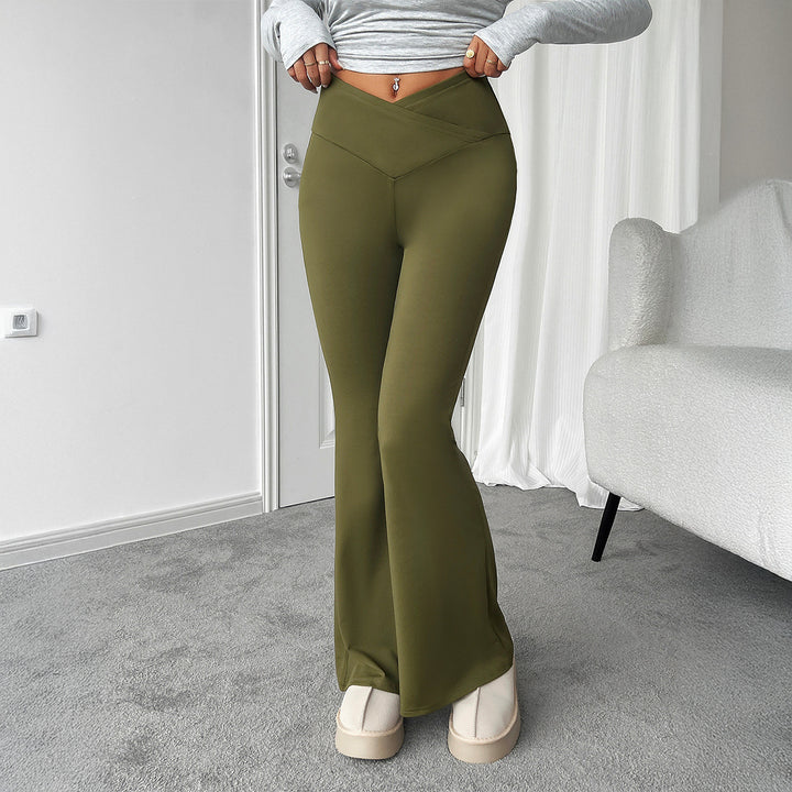 Dame flydende Bootcut-bukser med høj talje og høj bærekomfort Stilla