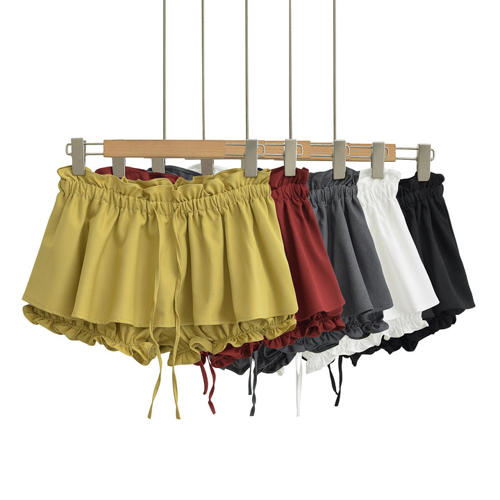 Dame luftige Rüschenshorts med elastisk taljebånd og snøre Stilla