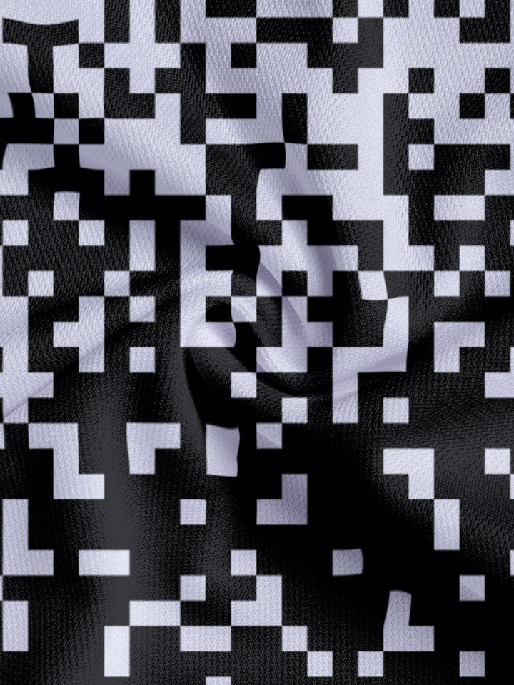 Herrer Poloshirt med moderne pixelmønster og åndbare egenskaber Stilla