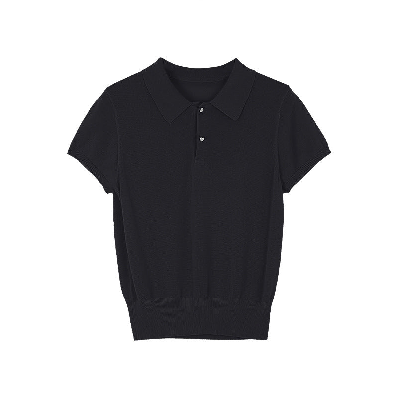 Dame sporty poloshirt med fin tekstur og klassisk krave Stilla