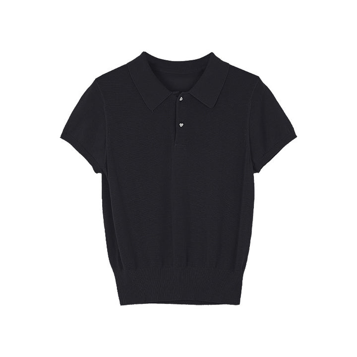 Dame sporty poloshirt med fin tekstur og klassisk krave Stilla