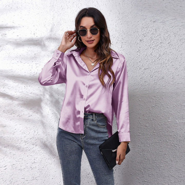 Dame elegant satinbluse Stilla