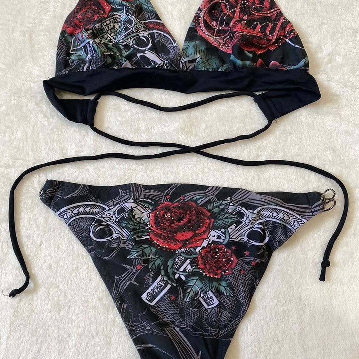 Dame bikini-sæt med unik grafisk design Skovae