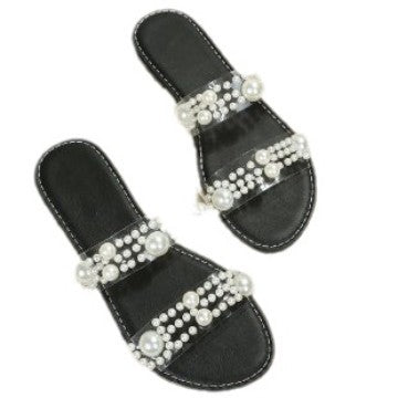 Dame sandaler med elegante perleudsmykningsdetaljer Stilla