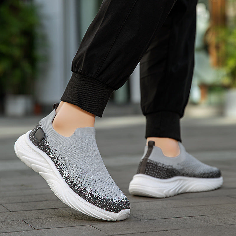 Dame nan elastisk strik-fritidssko i slip-on mokassin stil med sokke-lignende indgang og polstret bølgekombinationssål Skovae