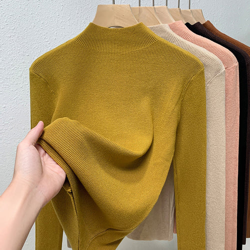Dame rullekrave sweater i kvalitets ribstrik Stilla