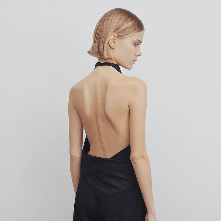 Dame Elegant top med asymmetrisk krave Stilla