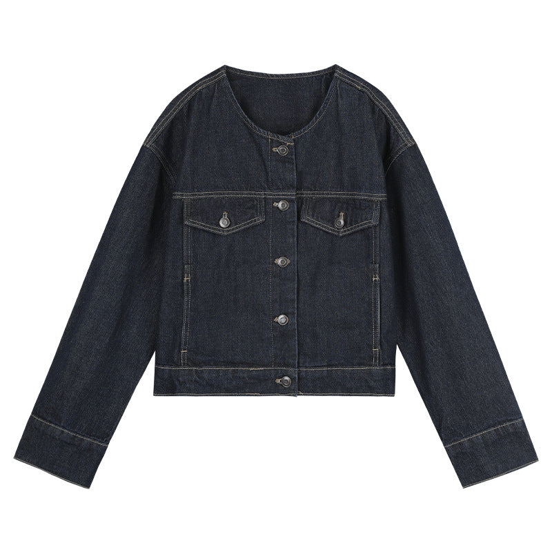 Damer moderne Jeansjakke med klassiske klaftasker og generøs pasform Stilla