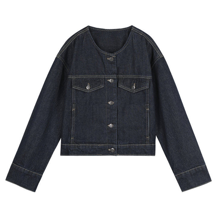 Damer moderne Jeansjakke med klassiske klaftasker og generøs pasform Stilla