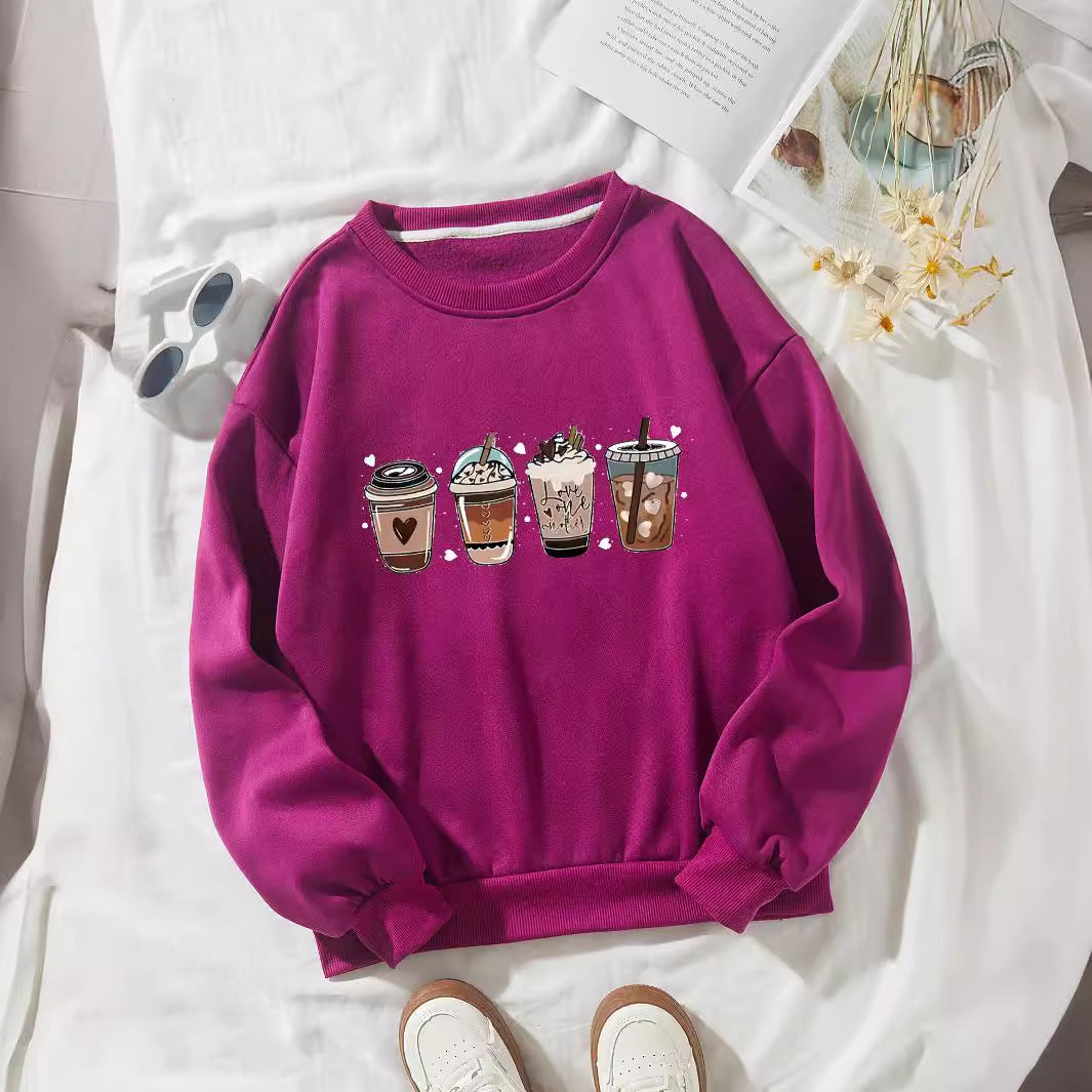 Kvindernes Komfortable Sweatshirt med Kaffemotiv Skovae