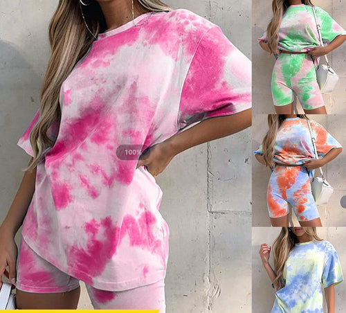 Dame Tie-Dye Fritids sæt Stilla