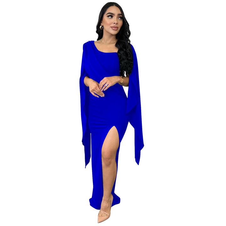 Dame Elegant Maxi-kjole med asymmetrisk overdel og sideslids Stilla
