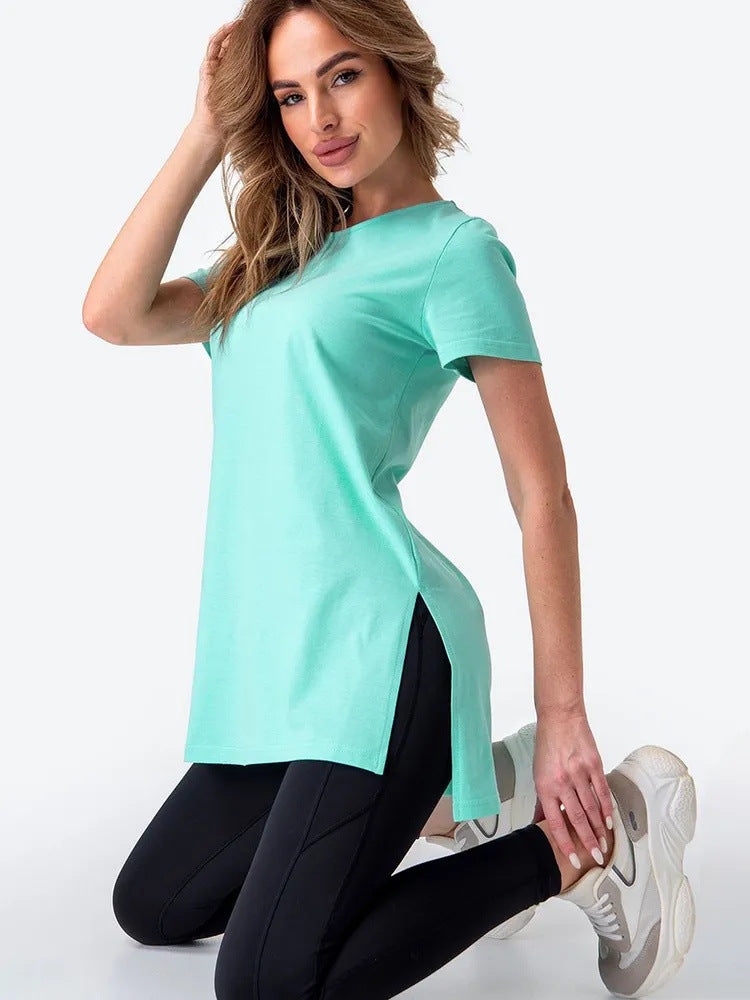 Kvinder casual longline T-shirt med sideslids og høj bærekomfort Skovae