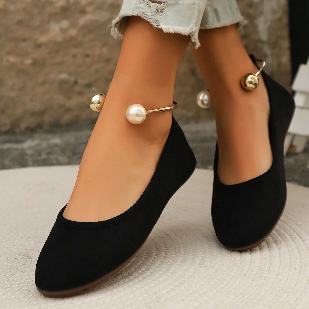 Damer Elegante Ballerinas med moderigtigt perle-detalje Stilla