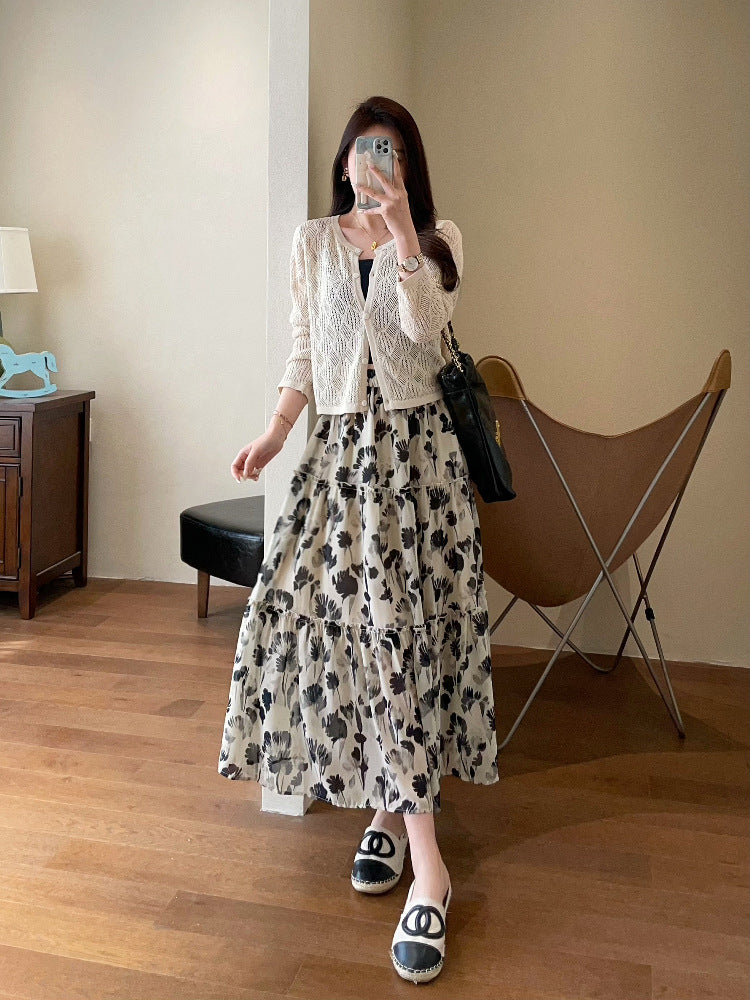 Dame Maxi-nederdel med Floral-mønster Stilla