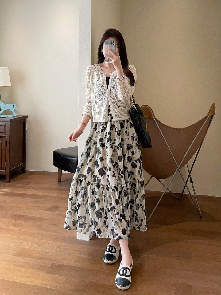Dame Maxi-nederdel med Floral-mønster Stilla