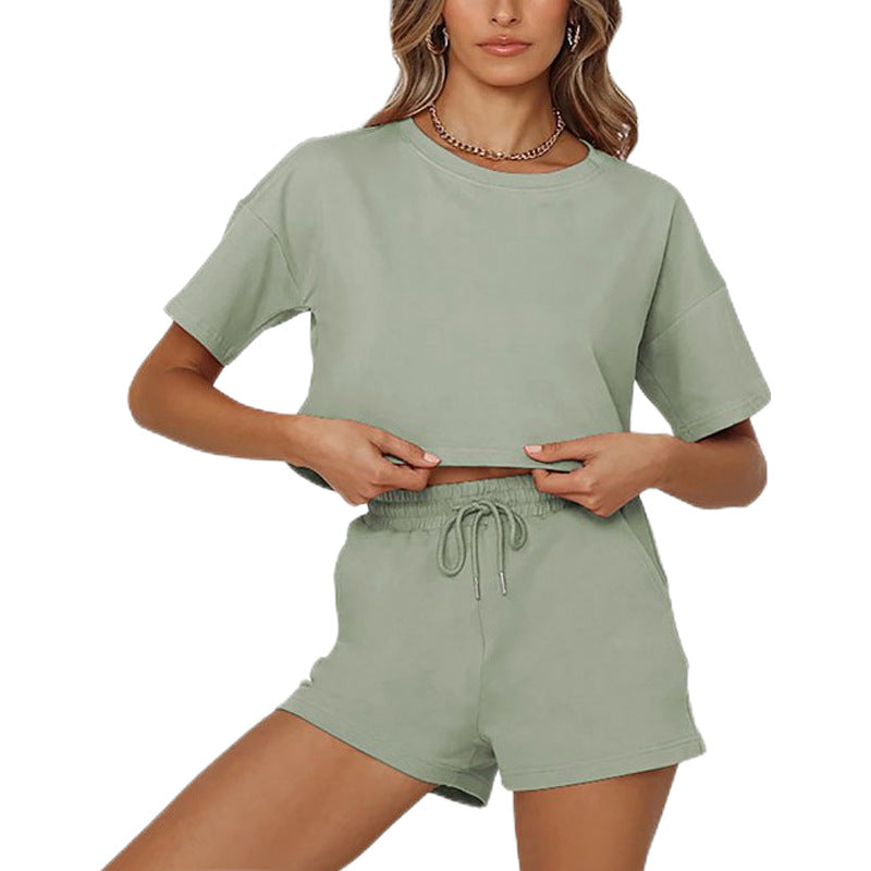 Damer afslappet crop-top og shorts sæt Stilla