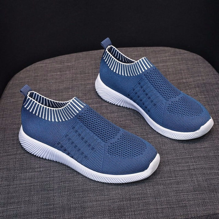 Dame åndbare Slip-On sneakers med elastisk strik-overdel Stilla